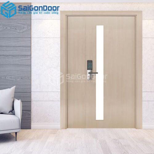 Cửa Gỗ HDF Melammine 2P1G1-MDFM-SGD