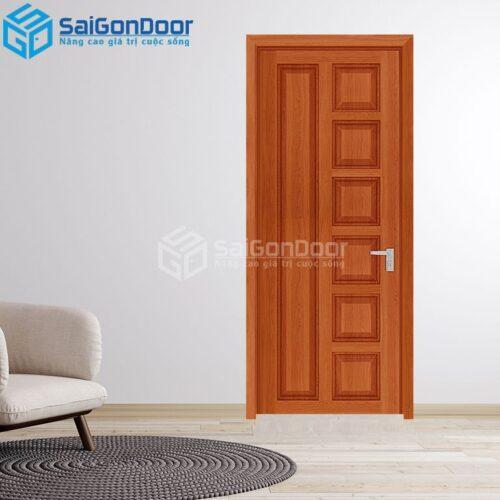 Cửa Gỗ Công Nghiệp 6B sapele 2-HDFV-SGD