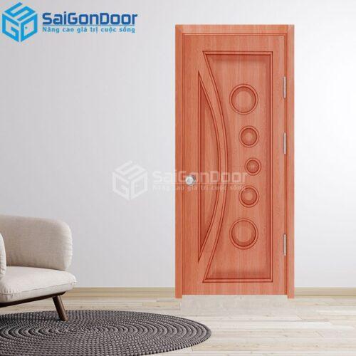 Cửa Gỗ Công Nghiệp SGD 1K Xoan Đào 1-HDFV-SGD_1