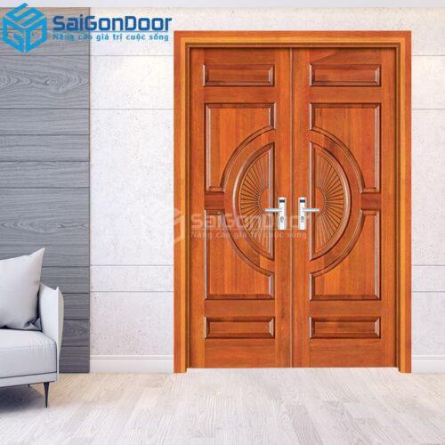 Cửa Gỗ Tự Nhiên 2 canh Gỗ do-GTN-SGD