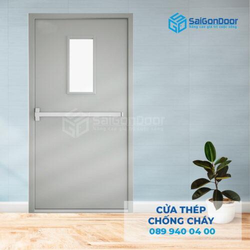 Cửa Thép Chống Cháy 1 canh o kinh thanh thoat hiem-SGD