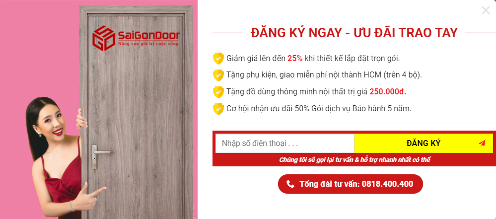Ưu đãi khi mua cửa Composite