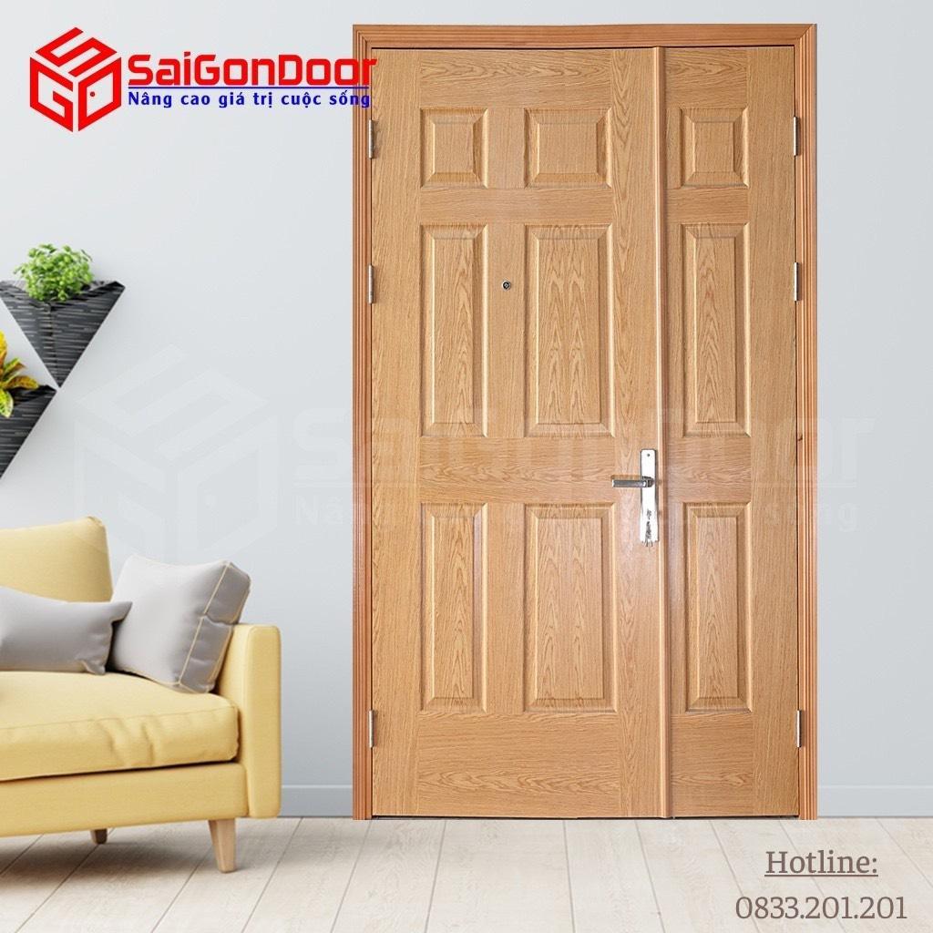 Cửa gỗ HDF veneer mẹ bồng con