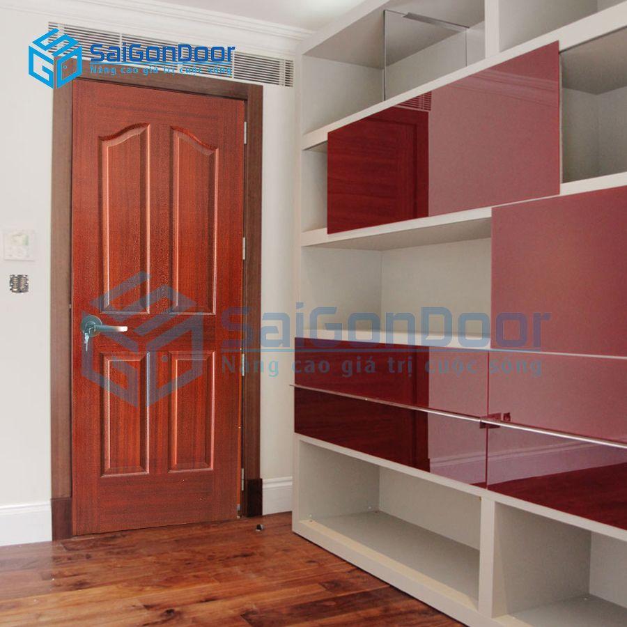 Cửa gỗ phòng ngủ HDF.P14A-SAPELE