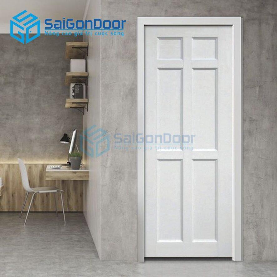 Cửa nhựa gỗ ghép thanh phủ PVC