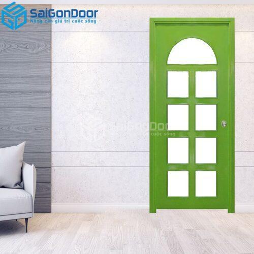 Cửa Gỗ MDF Veneer P1G9 xanh la-MDFV-SGD