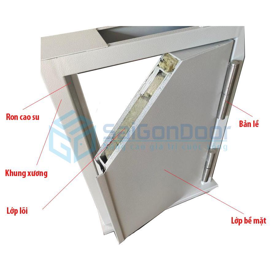 Cắt góc cấu tạo cửa thép chống cháy
