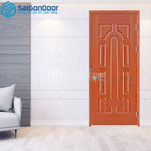 Cửa Gỗ HDF Veneer 19-Xoan Đào-HDFV-SGD
