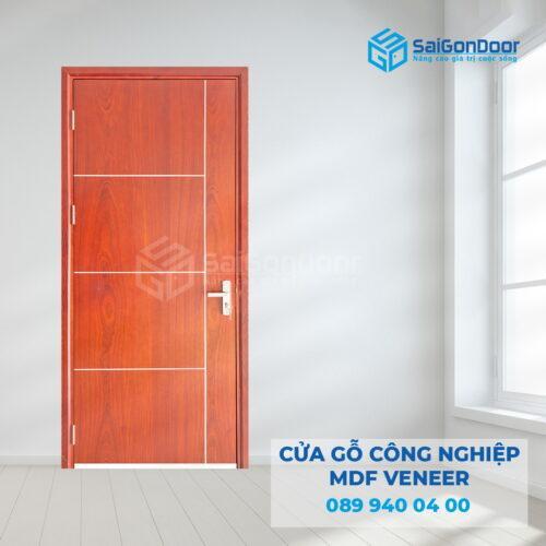 Cửa Gỗ MDF Veneer P1R4b Xoan Đào 2-SGD