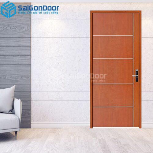 Cửa Gỗ MDF Veneer P1R5 Xoan Đào 1-MDFV-SGD