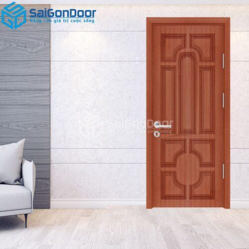 Cửa Gỗ Công Nghiệp 018 teak 1-HDFV-SGD_1