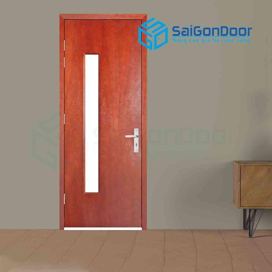 Cửa gỗ công nghiệp với bề mặt vân gỗ sáng tạo nổi bật lên bộ cửa