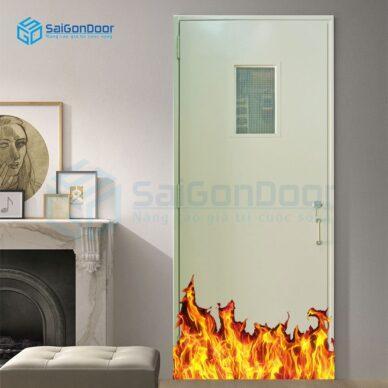 Cửa thoát hiểm có ô kính ngăn cháy TCC-P1G1