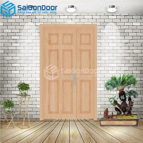 Cửa Nhựa Gỗ Composite 2 canh 9A Oak 1-CP-SGD