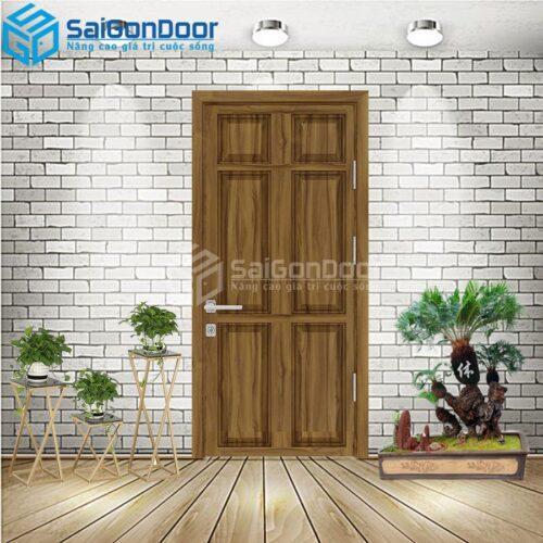 Cửa Nhựa Gỗ Composite 6A Óc Chó 1-CP-SGD