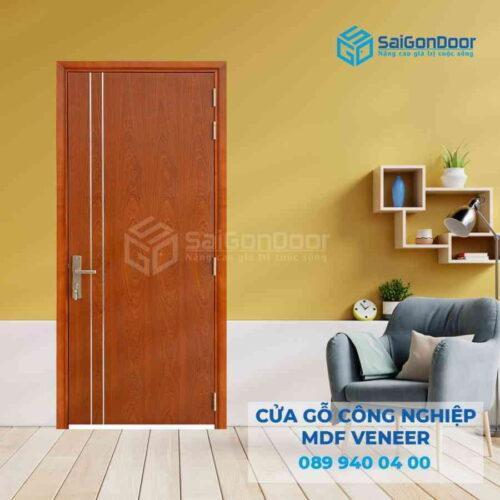 Cửa Gỗ MDF Veneer P1R2 xoan dao 4