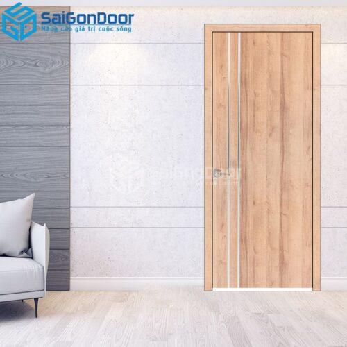 Cửa Gỗ MDF Melamine P1R2 inox-MDFM-SGD