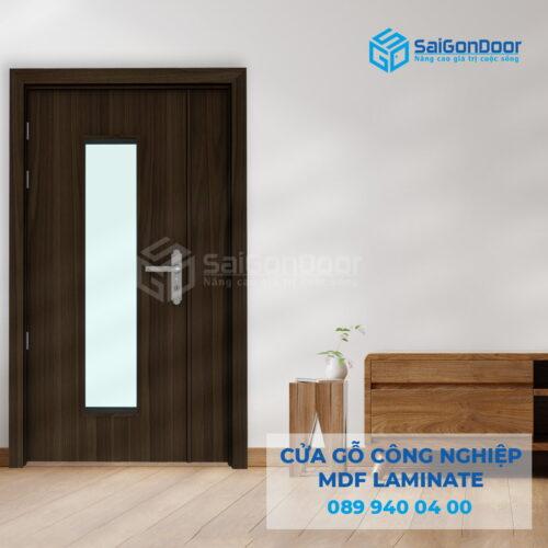 Cửa Gỗ Công Nghiệp MDF Laminate 2P1G1-SGD
