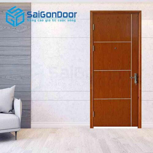 Cửa Gỗ MDF Veneer P1R4b Cam xe