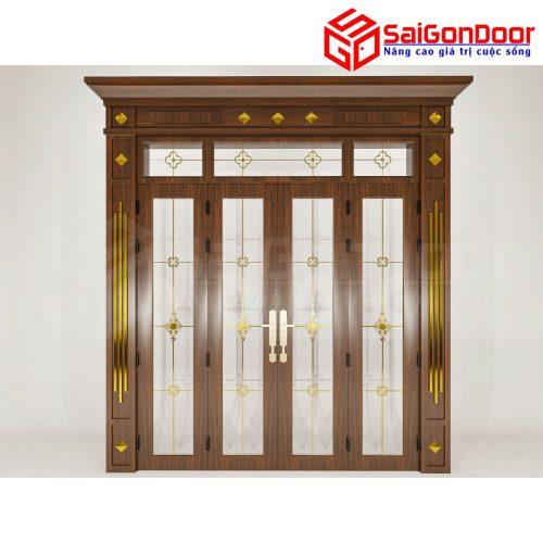 Cửa Nhôm Vân Gỗ SGD-CNVG-37