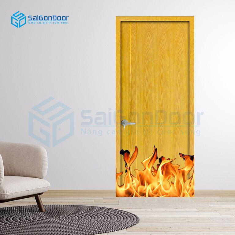 Cửa phòng ngủ chống cháy giá rẻ MDF Veneer P1R2 ASH