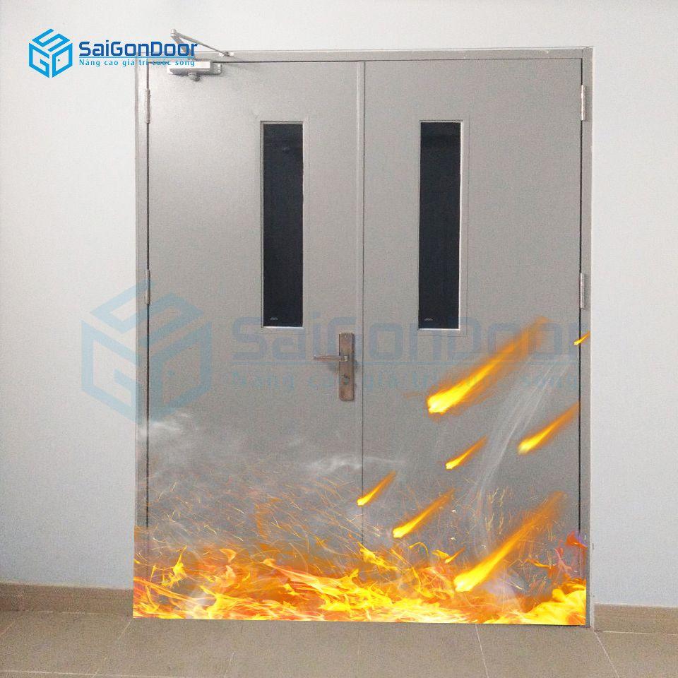 Cửa thoát hiểm 2 cánh an toàn