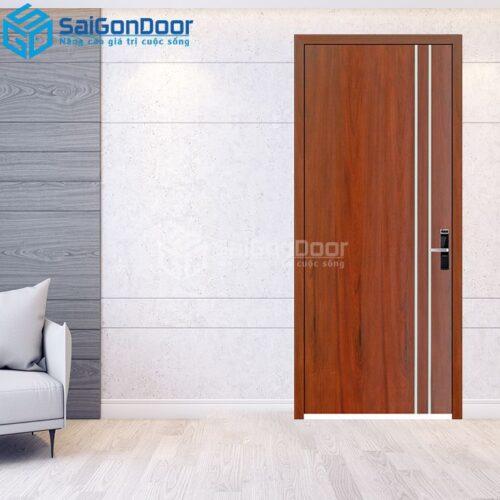 Cửa Gỗ MDF Veneer P1R2 Căm Xe-MDFV-SGD