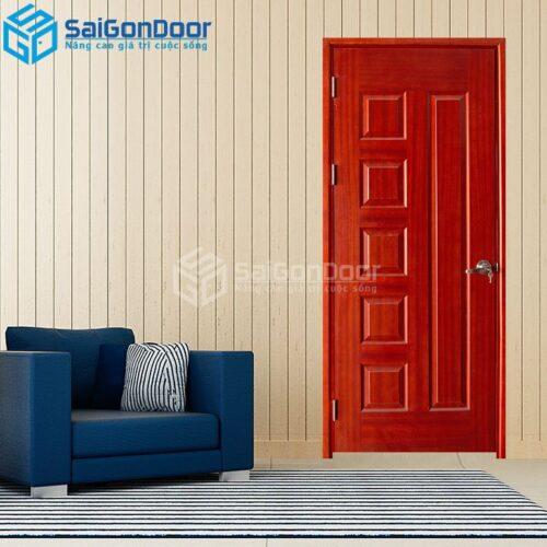 Cửa Gỗ HDF Veneer 6B Xoan Đào 2-HDFV-SGD
