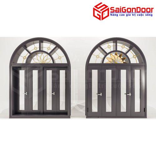 Cửa Nhôm Vân Gỗ SGD-CNVG-17