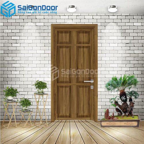 Cửa Nhựa Gỗ Composite 6A Óc Chó 2-CP-SGD