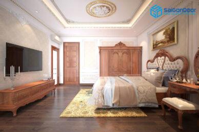 Cửa gỗ tự nhiên phòng ngủ 1 cánh