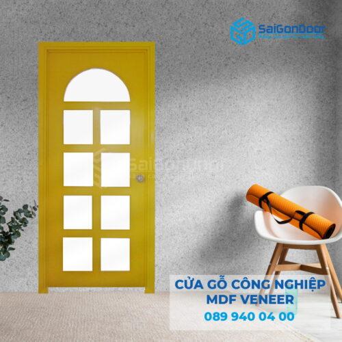 Cửa Gỗ MDF Veneer P1G9 mau vang-SGD