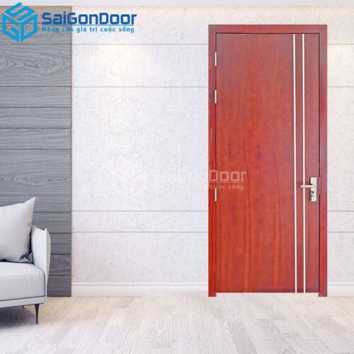 Cửa Gỗ MDF veneer P1R2 Xoan Đào 1-MDFV-SGD