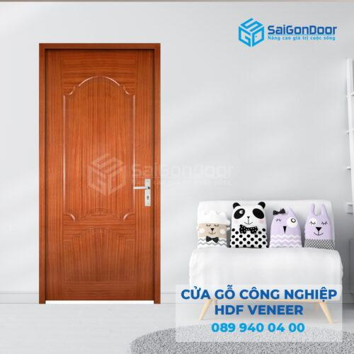 Cửa Gỗ Công Nghiệp HDF Veneer 2A Xoan Đào-SGD