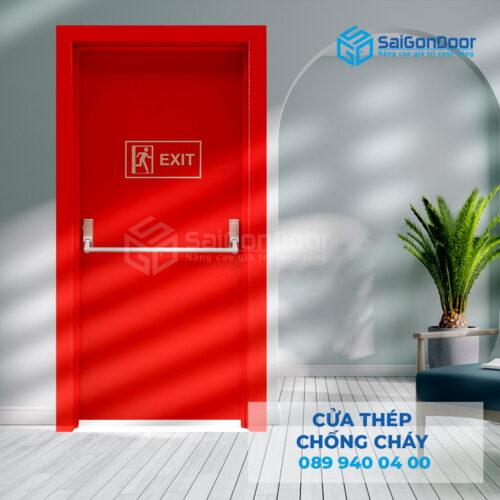 Cửa Thép Chống Cháy P1 thanh thoat hiem day-SGD