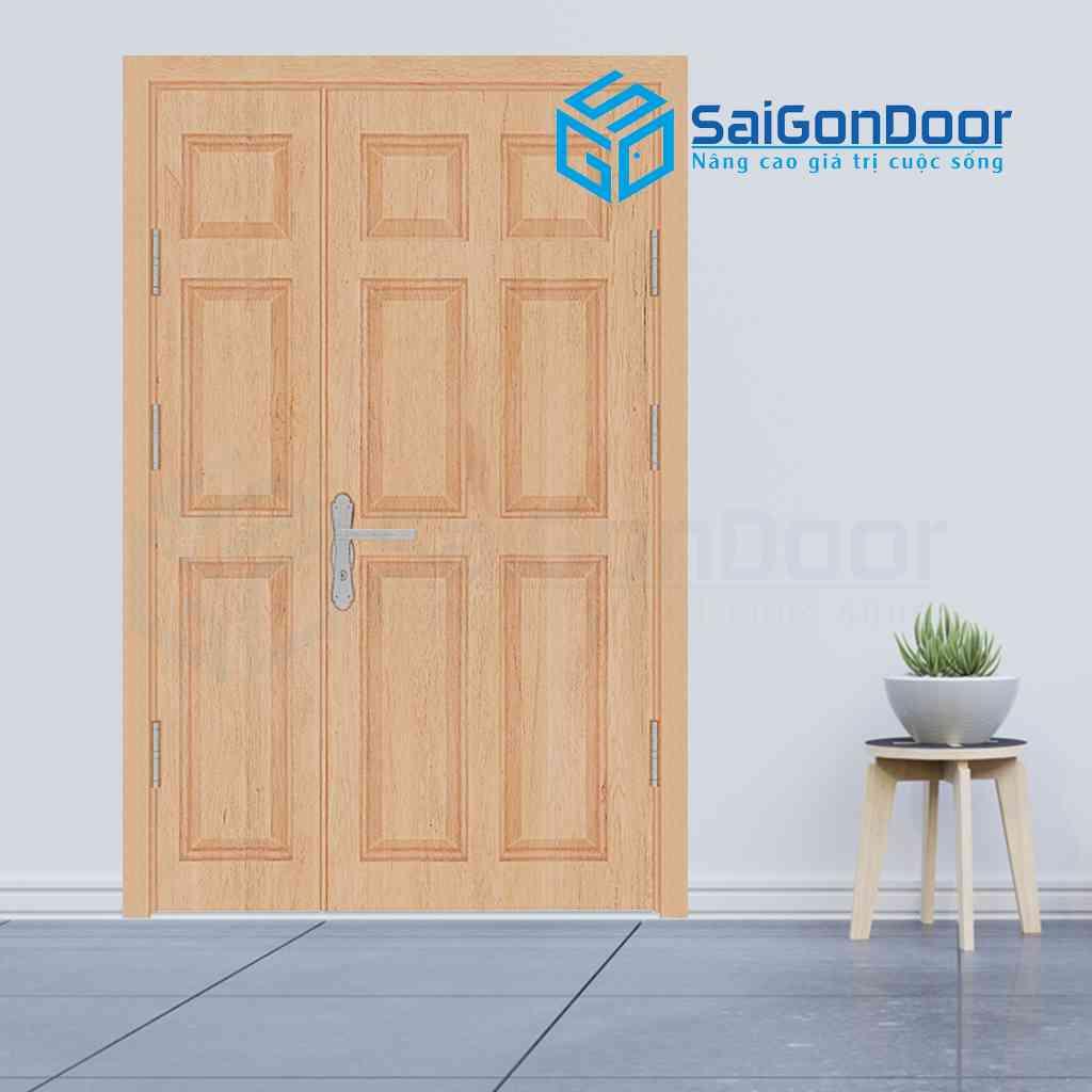 Cửa gỗ Veneer sang trọng và thanh lịch với các hoạ tiết đối xứng và đồng nhất