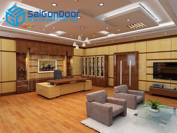 Lựa chọn cửa gỗ Veneer cho phòng giám đốc