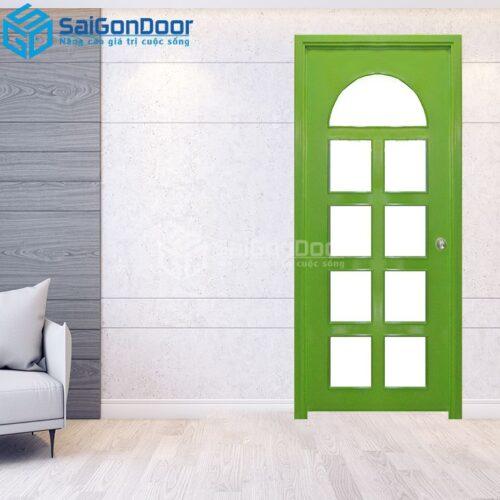 Cửa Gỗ MDF Veneer P1G9 xanh la-MDFV-SGD
