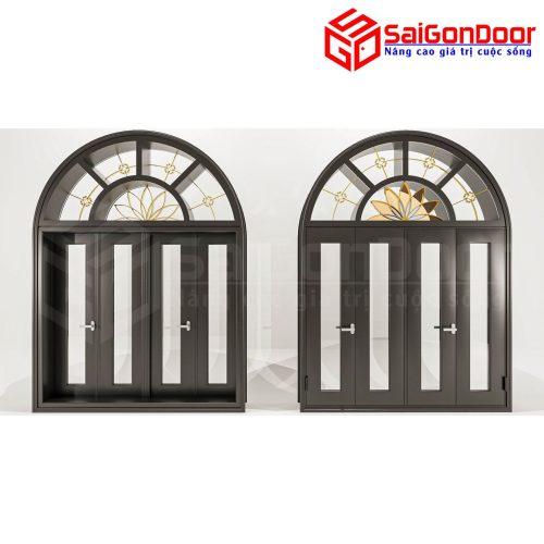 Cửa Nhôm Vân Gỗ SGD-CNVG-22
