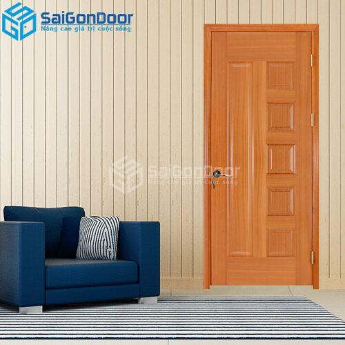 Cửa Gỗ HDF Veneer 6B-sapele 4-HDFV-SGD