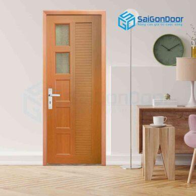 Mẫu cửa nhựa giả gỗ dùng làm cửa phòng ngủ