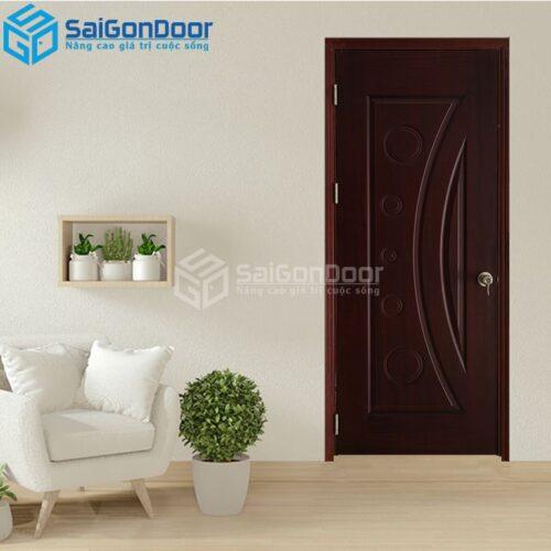 Cửa Gỗ HDF Veneer 1K Căm Xe 3-HDFV-SGD
