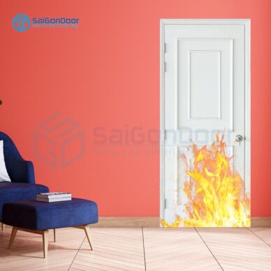 Cửa chống cháy phòng ngủ kết hợp panel cổ điển