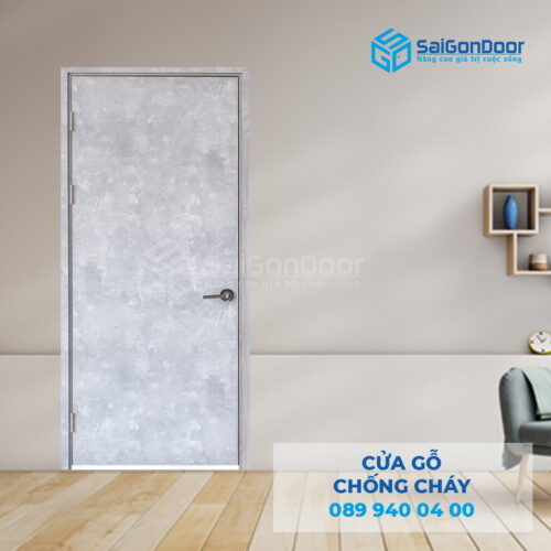 Cửa Gỗ Chống Cháy MDF Melamine P1 van kem-SGD