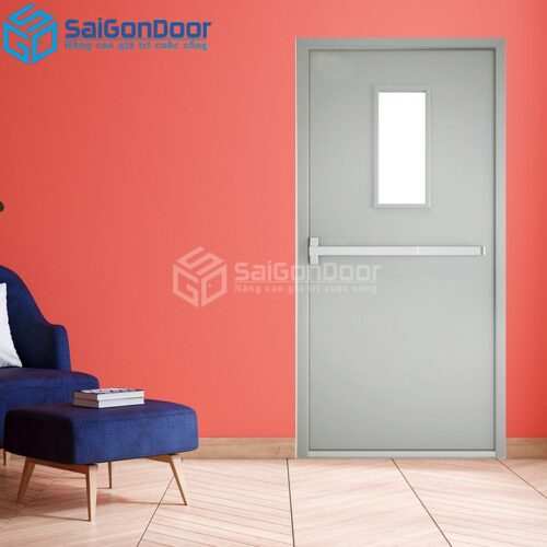 Cửa Thép Chống Cháy 1 canh o kinh thanh thoat hiem-a-SGD