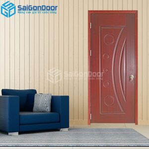 Cửa Gỗ HDF Veneer 1K-xoan dap-HDFV-SGD