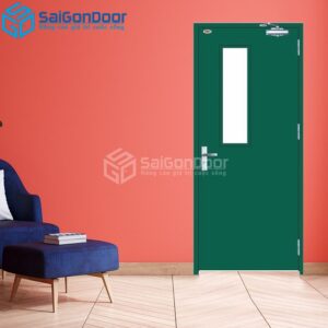 Cửa Thép Chống Cháy TCC-P1G1a dung tay day hoi-a-SGD