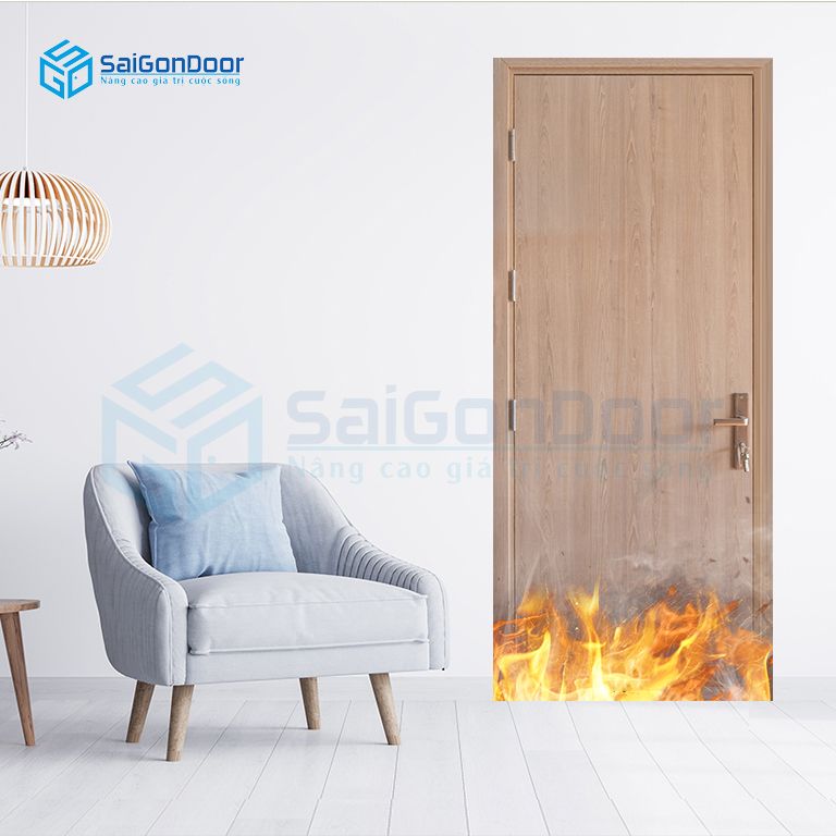 Cửa gỗ phòng ngủ MDF Laminate P1
