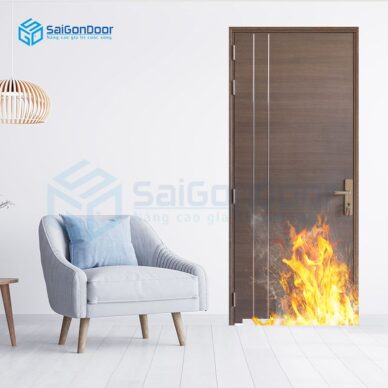 Cửa gỗ ngăn cháy phòng ngủ MDF Laminate P1R2