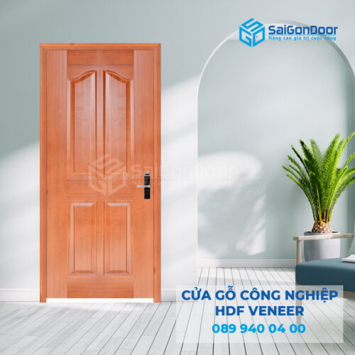 Cửa Gỗ HDF Veneer 4A-Xoan Đào 2-SGD